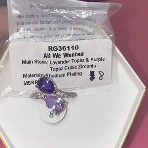 RG36110 All We Wanted Purple and Lavender Topaz and CZ Size 8 Rhodium Plating BP